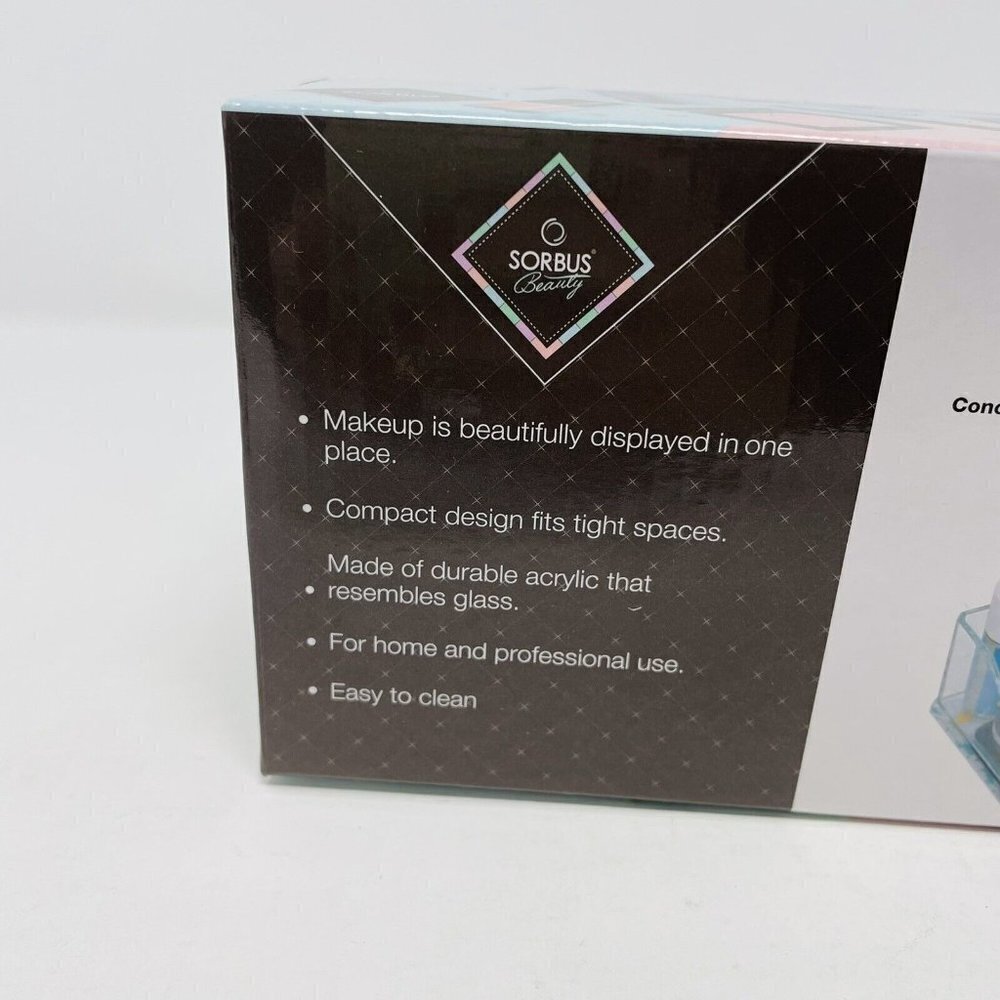 Sorbus Mini‎ Cosmetic Organizer With 9 Slots Daisy Print Clear Acrylic $30 - Picture 4 of 9